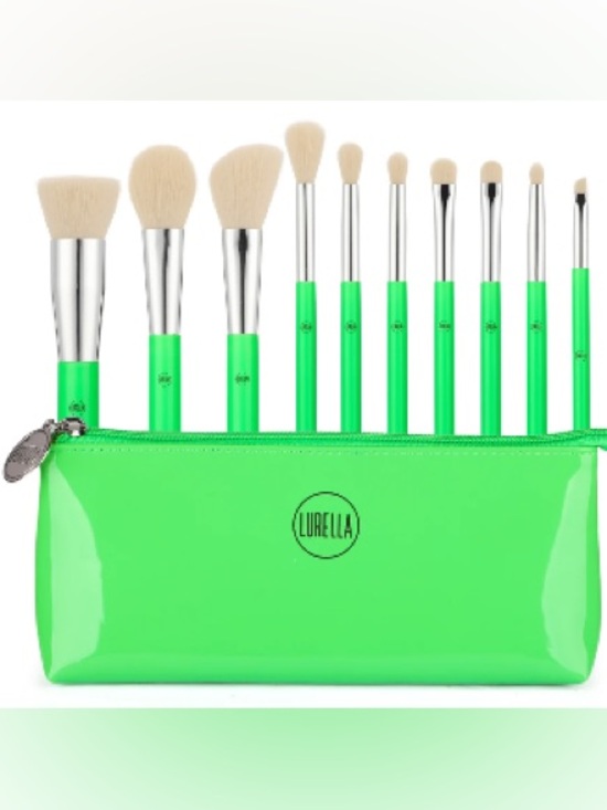 LURELLA COSMETICS Other - LURELLA COSMETICS Neon Brush Set 10 Pc Set Green NEW